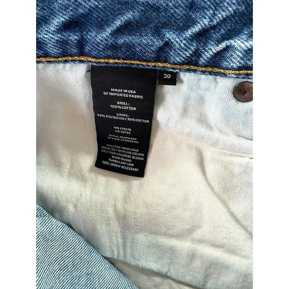 Helmut Lang MR 87 Heritage Slim Jeans Mens 30x30 Blue Denim Designer USA Made
